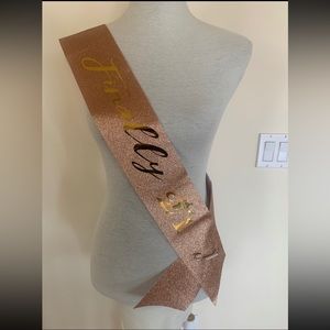 21st Birthday Decoration Finally 21 Sash Rhinestone Headband Large Pearl Pin Set